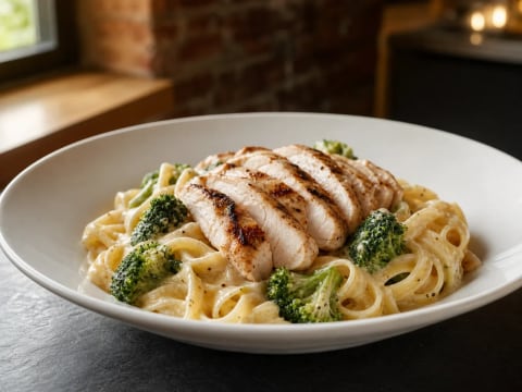 Chicken Alfredo & Broccoli